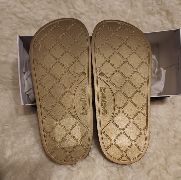 NEW bebe Gold Glitter Slides - Picture 2 of 4
